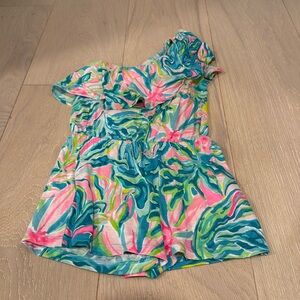 EUC Lilly pulitzer one shoulder romper xs 2/3